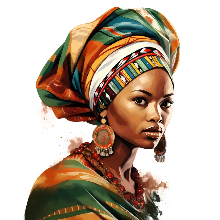 Traditional Colorful Woman's Portrait