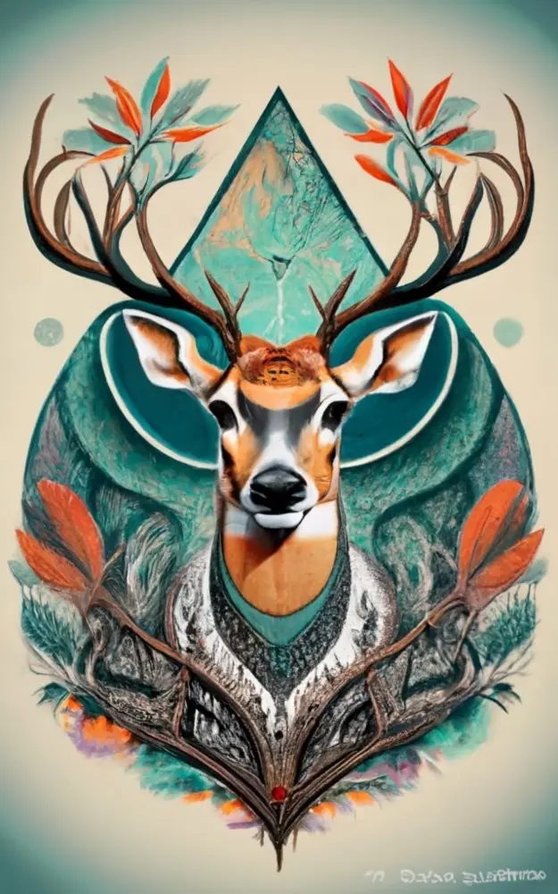 Majestic Deer with Artistic Antlers