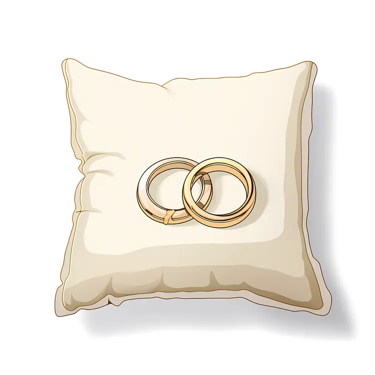 Gold Rings on a Pillow