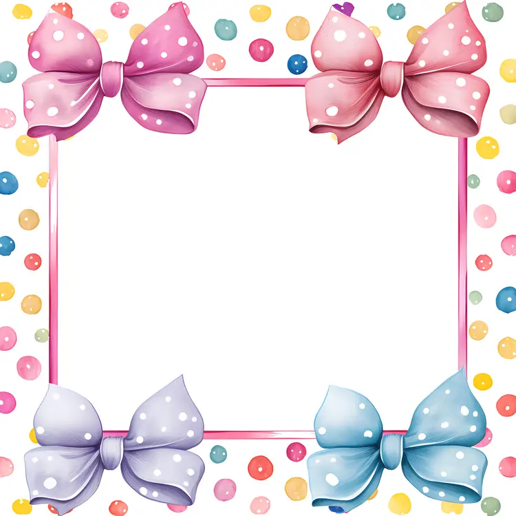 Bows with Polka Dot Frame