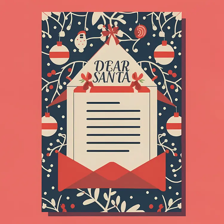 Dear Santa Letter with Festive Decorations