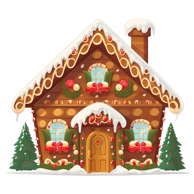 Festive Gingerbread House with Candy Decorations