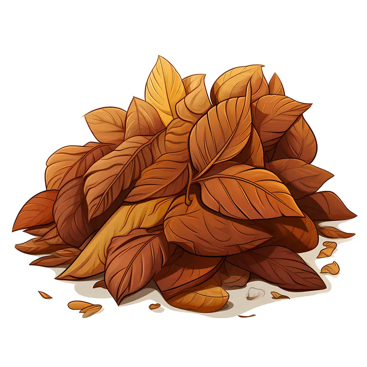Pile of Brown Autumn Leaves