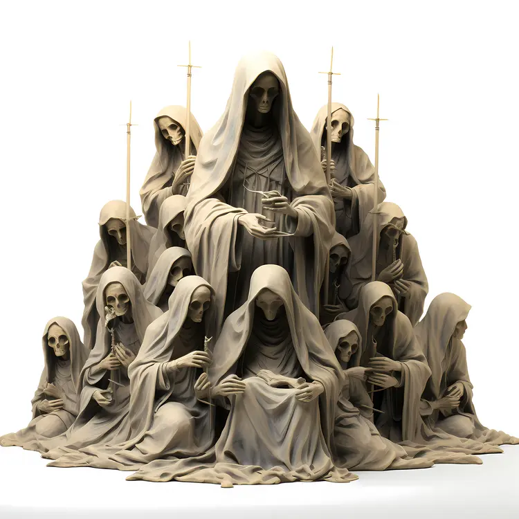 Hooded Skeleton Statue