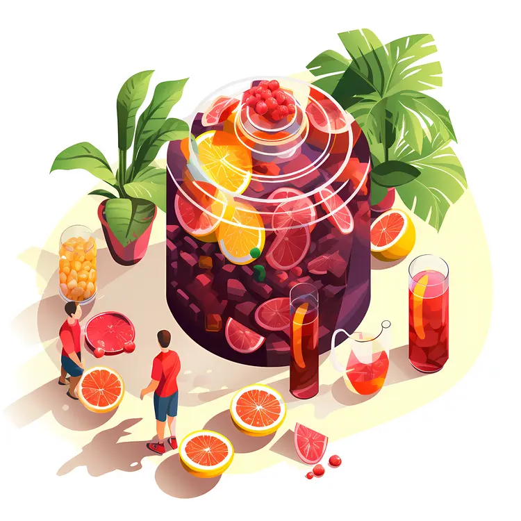 Large Container of Fruit Punch with Citrus