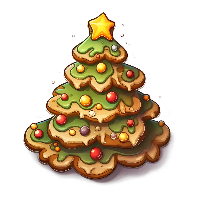 Layered Christmas Tree Cookie with Star