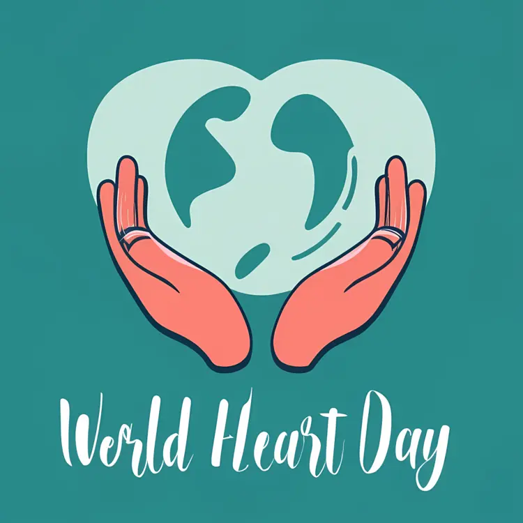 Hands Holding Heart with Earth for World Heart Day