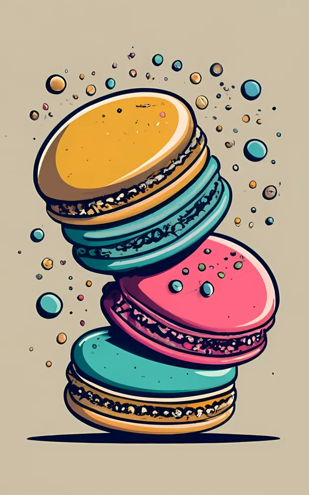 Colorful Macarons with Bubbles