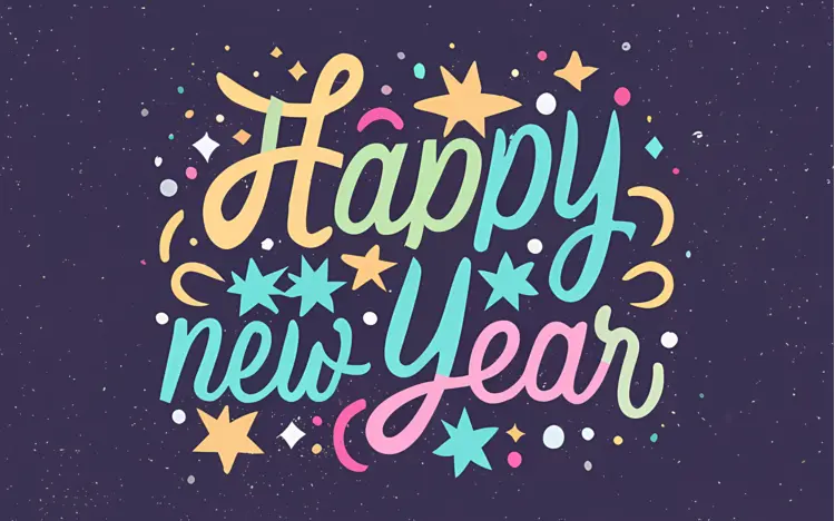 Colorful Happy New Year Greeting