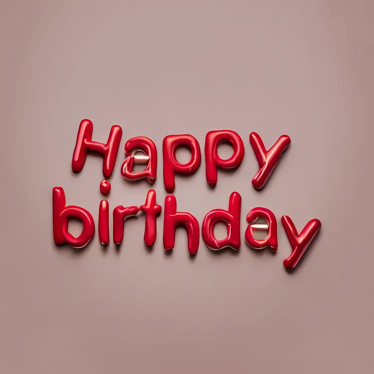 Red Happy Birthday Text