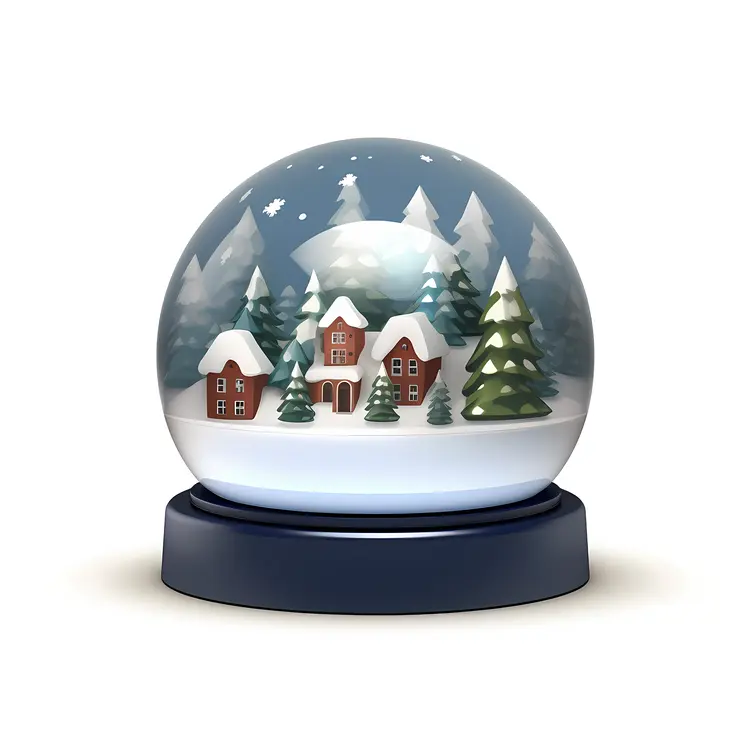 Snow Globe with Winter Village Scene