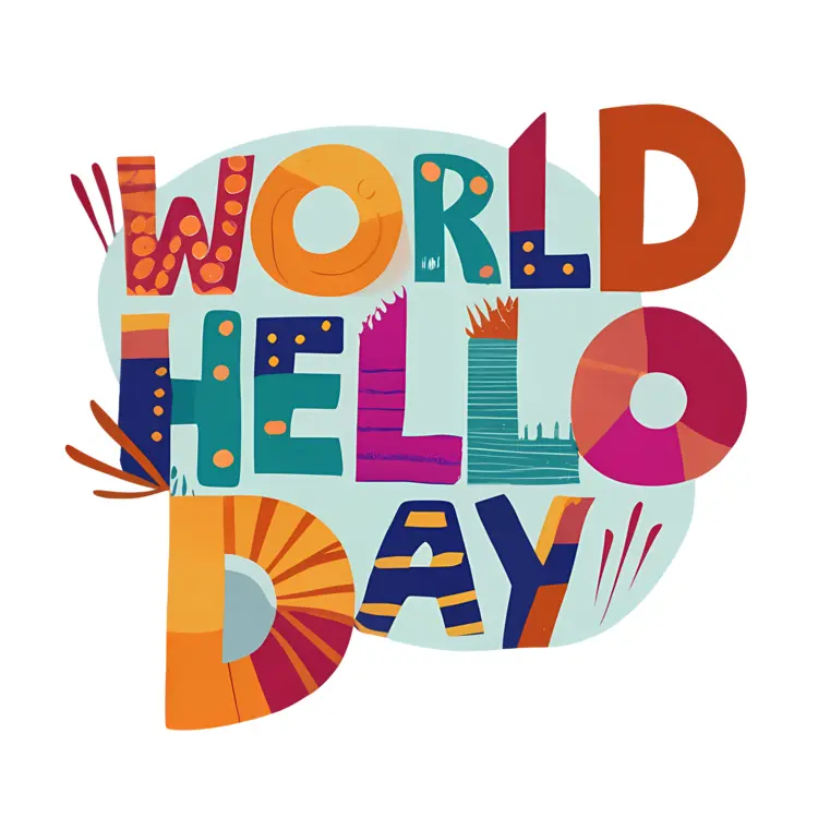 World Hello Day Text with Artistic Design