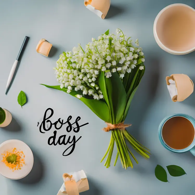 Lovely white flowers for Boss Day