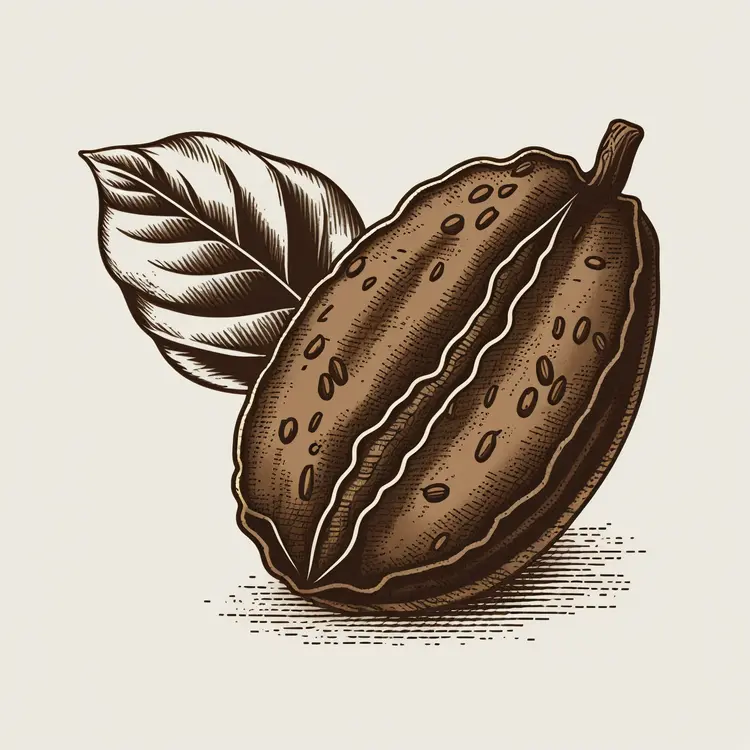 Vintage Cocoa Pod Illustration