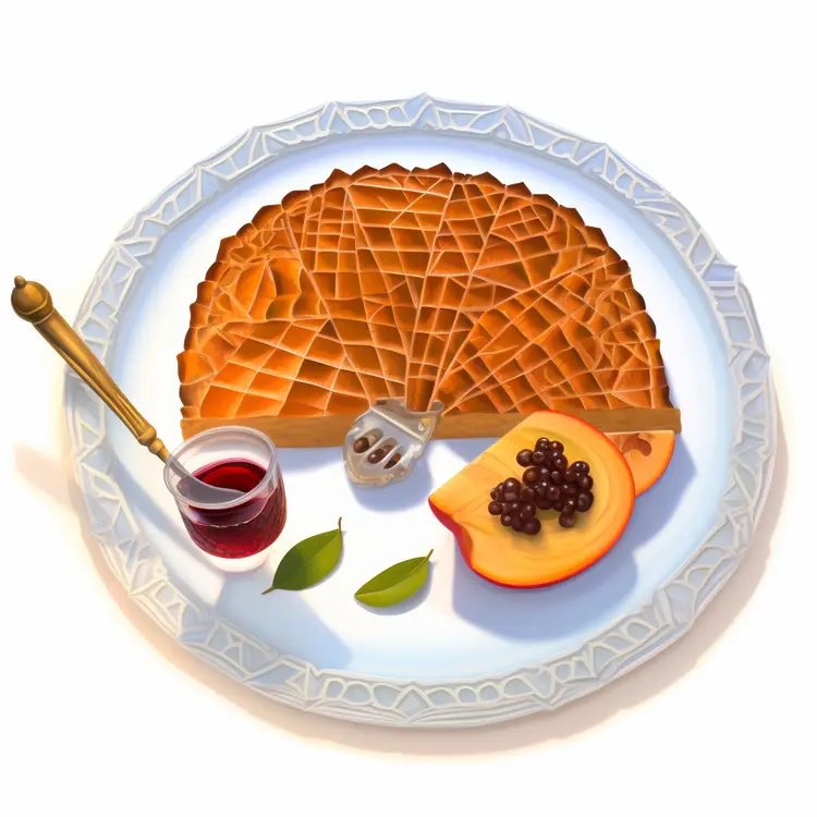 Delicious Waffle with Syrup and Fruit on Plate