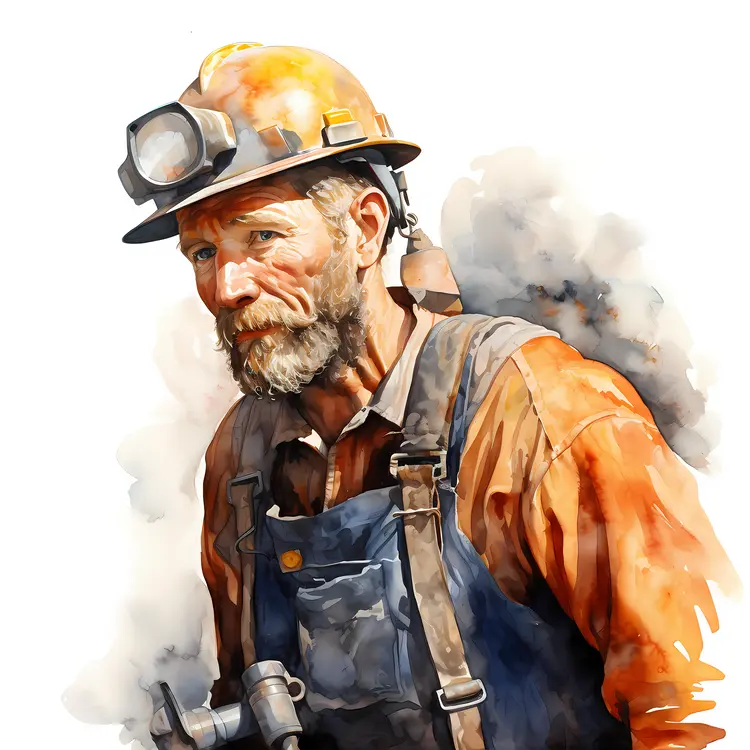 Portrait of a Miner with Tools