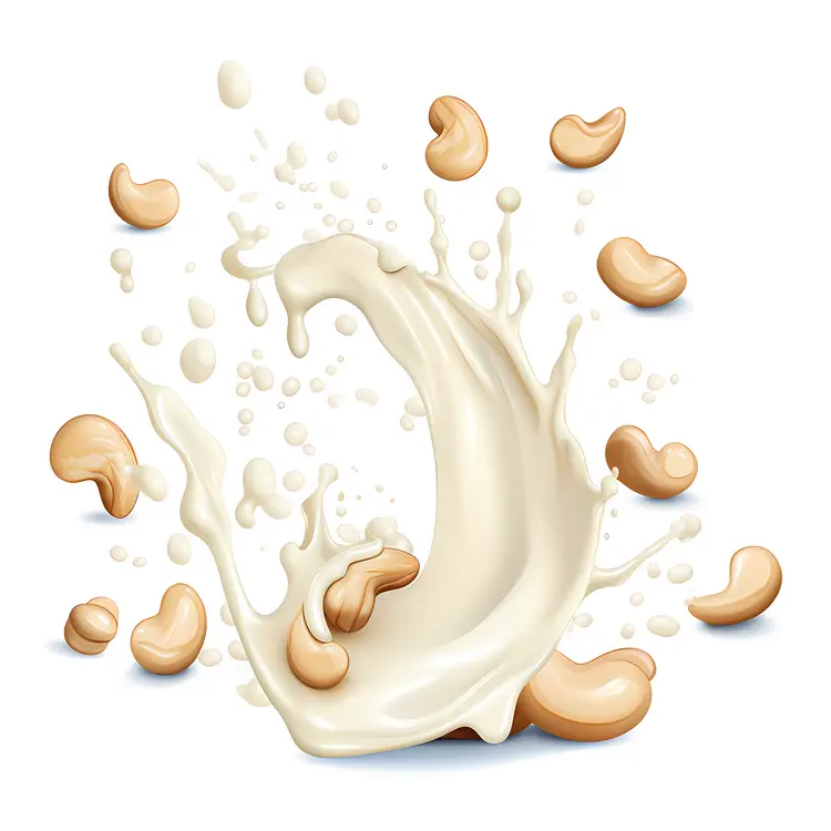 Cashew Milk Splashing with Cashews
