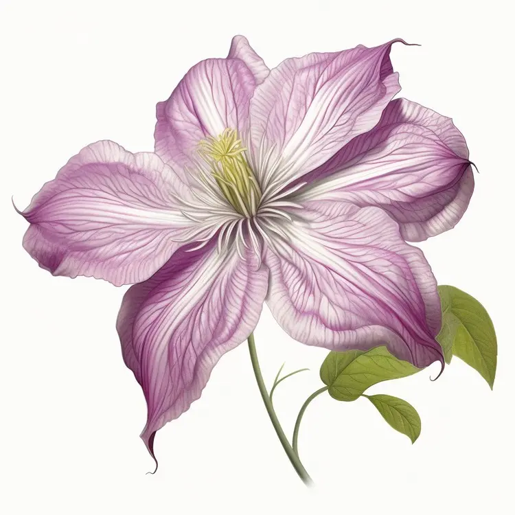 Beautiful Clematis Flower Illustration