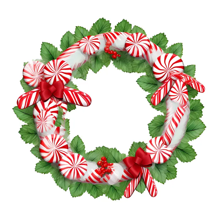 Festive Candy Cane Wreath for Christmas