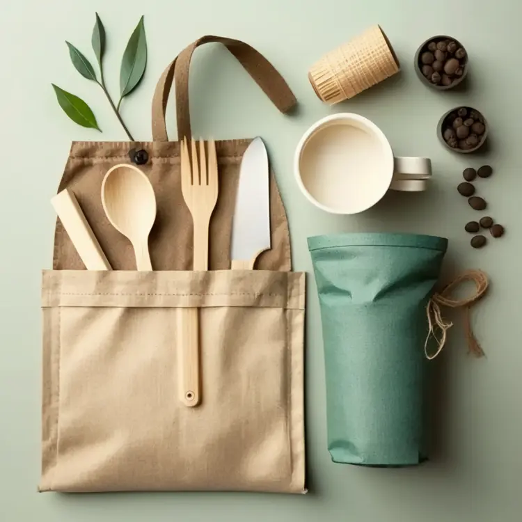 Eco-friendly Wooden Cutlery Set with Apron and Cup