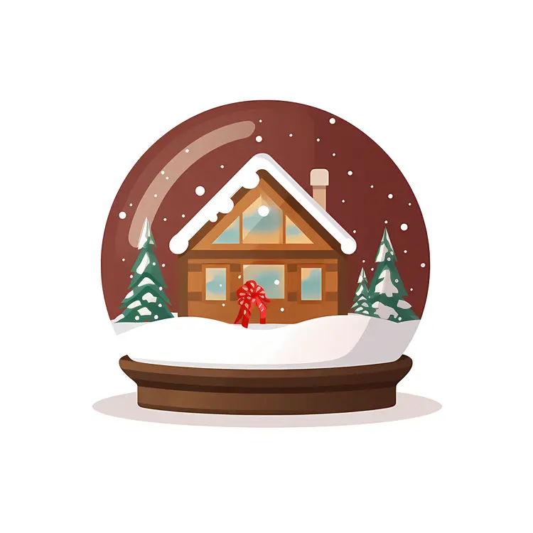 Snow Globe with Wooden House