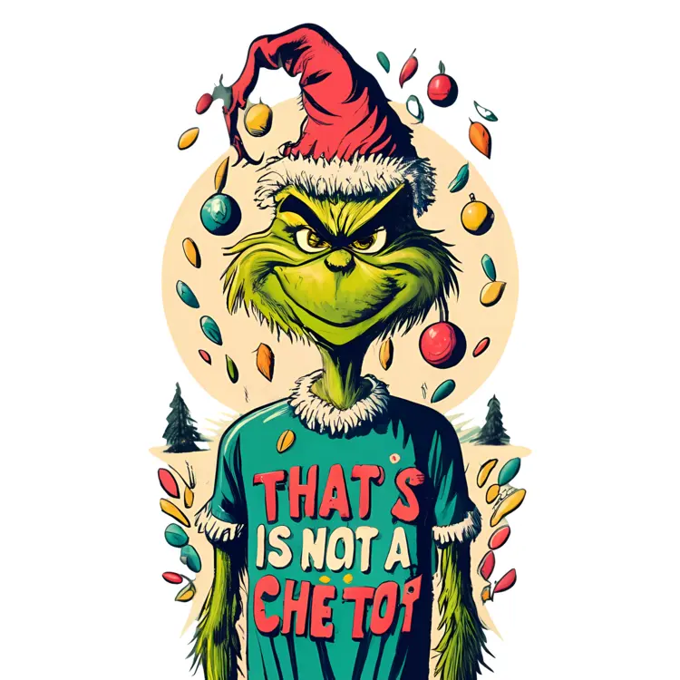 Green Grinch with 'THAT'S IS NOT A CHETO?' Shirt