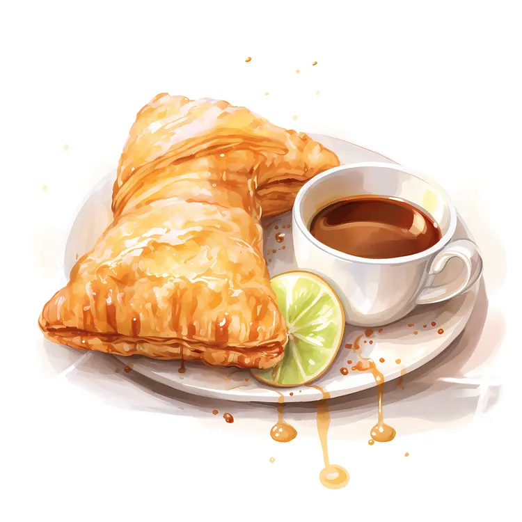 Delicious Pastry with Coffee and Lime