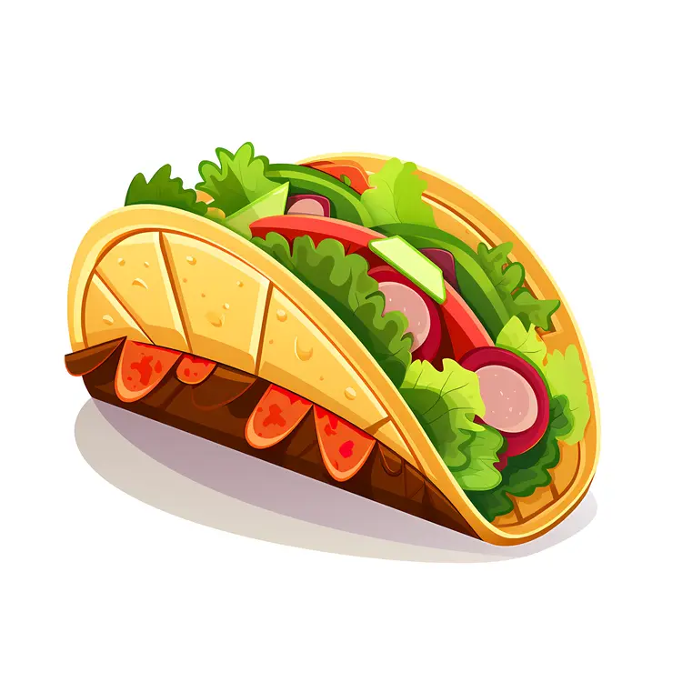 Delicious Taco with Fresh Vegetables