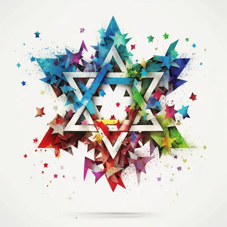 Colorful Abstract Star of David Illustration