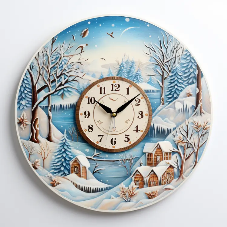 Winter Wonderland Scene Clock