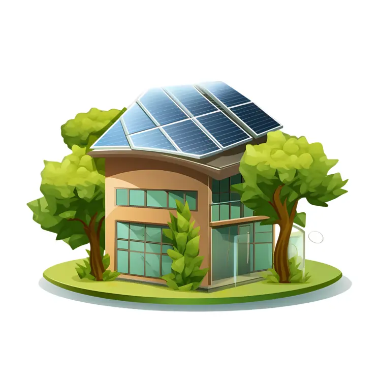 Eco-Friendly House with Solar Panels