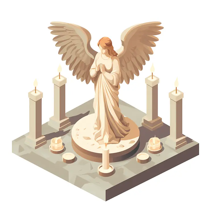Elegant Angel Statue with Candles