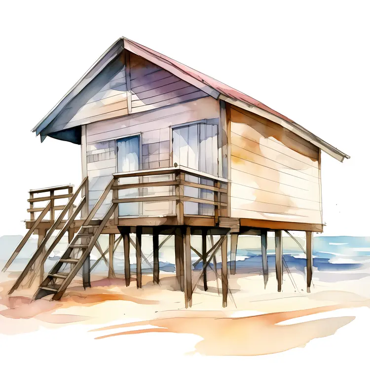 Elevated Wooden Beach House