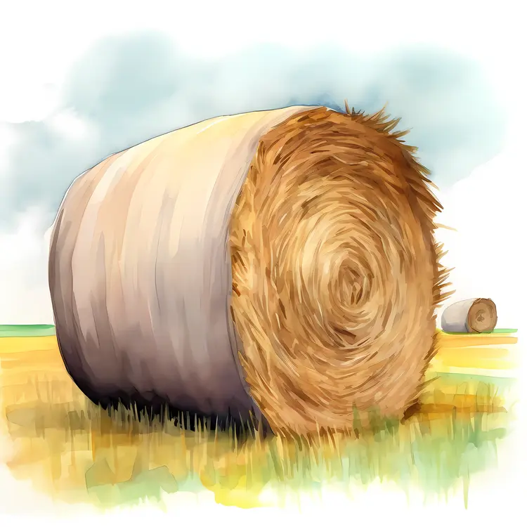 Large Hay Bale in a Field