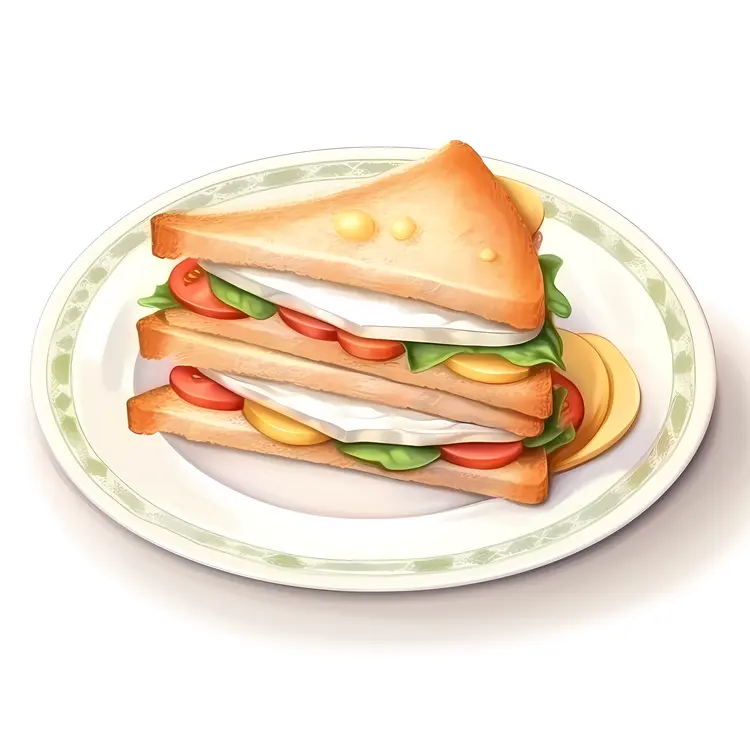 Delicious Sandwich on a Plate