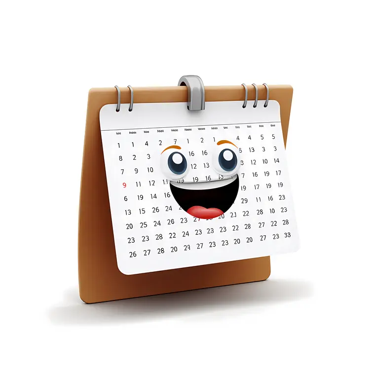 Smiling Calendar with Dates