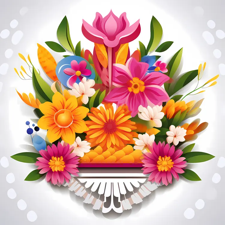 Colorful Floral Bouquet Illustration