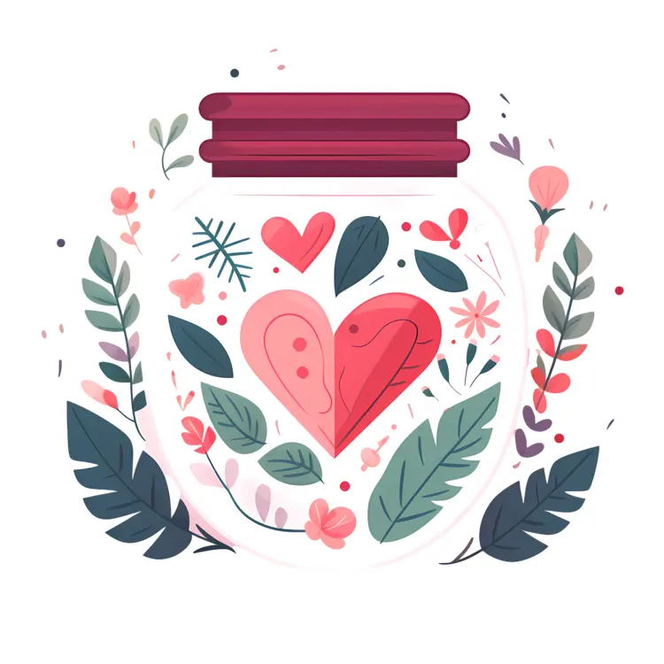 Heart in Decorative Jar