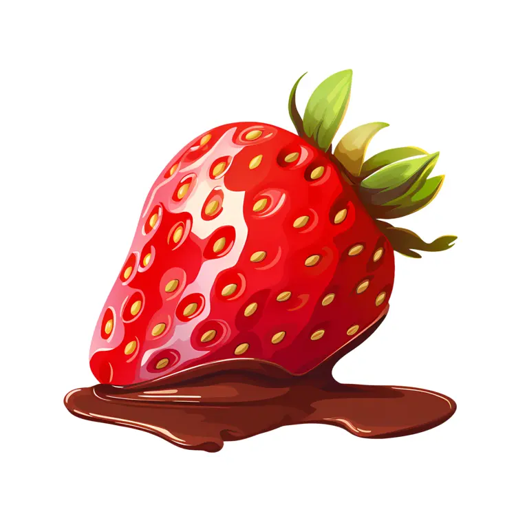 Strawberry with Chocolate Drizzle