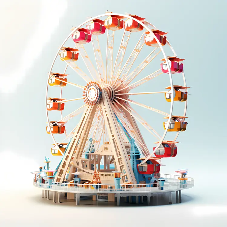 Colorful Ferris Wheel Model