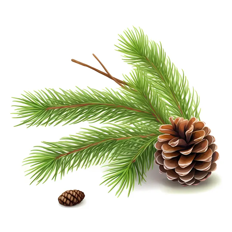 Pine Cone and Green Needles for Christmas Decor