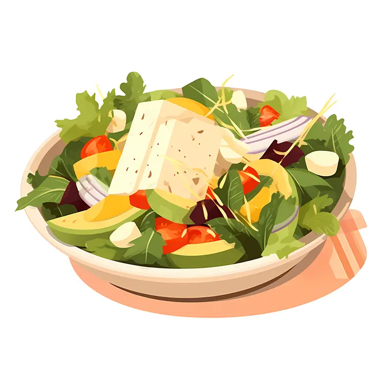 Fresh Vegetable Salad with Tofu