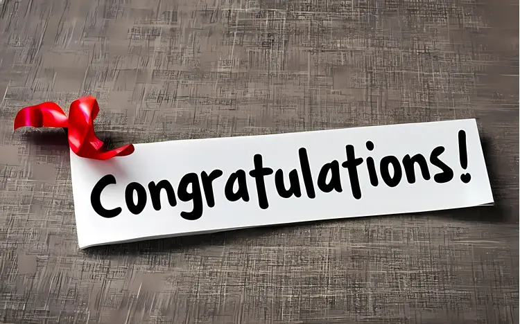 Congratulations with Ribbon