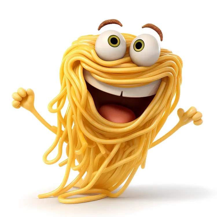 Funny Animated Spaghetti Character