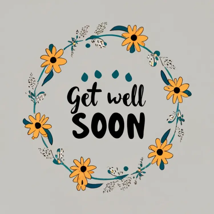 Get Well Soon Card with Yellow Flowers