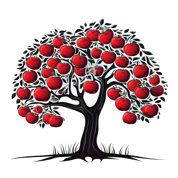 Apple Tree with Red Apples