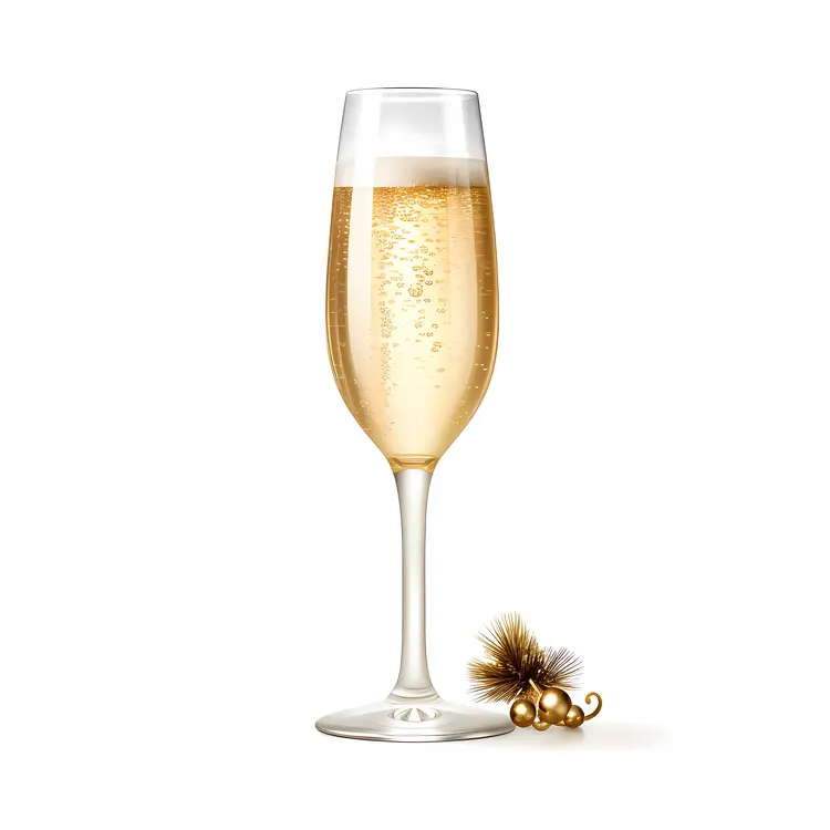Single Champagne Glass with Decoration