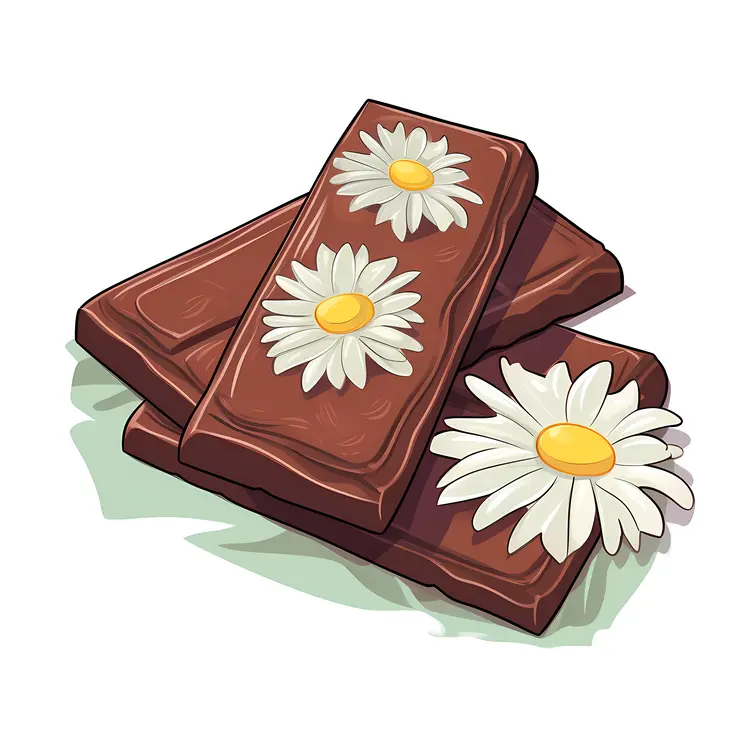 Chocolate Bars with Daisy Decorations