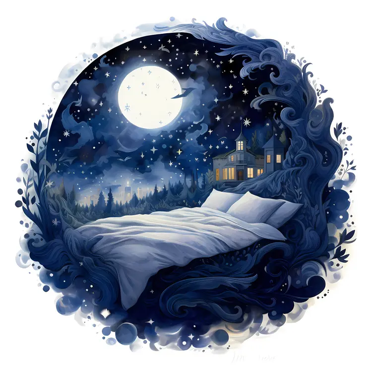 Dreamy Nighttime Bed Scene