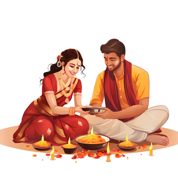 Couple Celebrating with Candles